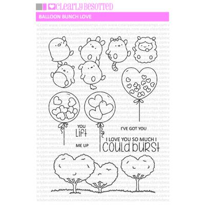 Clearly Besotted Clear Stamps - Balloon Bunch Love
